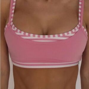 NWT Liason the Label Double Layer Scoop Bra in Petal Pink